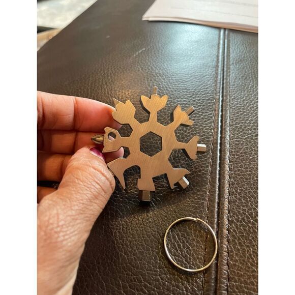 Stainless Steel Multi Tool Snowflake Keychain - Picture 8 of 8